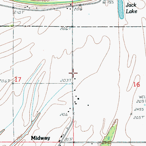 Topographic Map of Pilgrims Rest Church (historical), AR