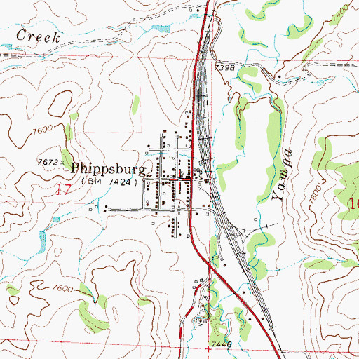 Topographic Map of Phippsburg, CO
