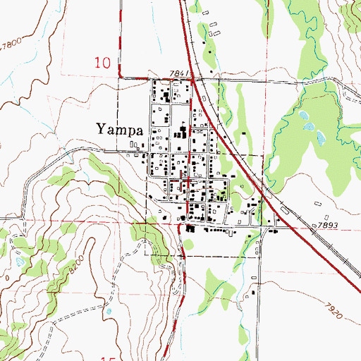 Topographic Map of Yampa, CO