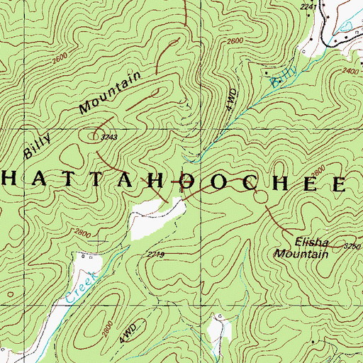 Topographic Map of Wolf Fork Gap, GA