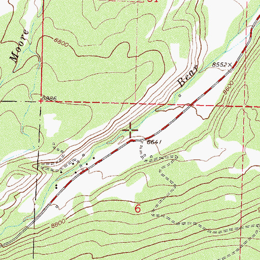 Topographic Map of Bear River, CO