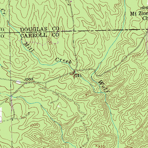 Topographic Map of Holland Mills (historical), GA