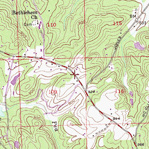Topographic Map of Lester, GA
