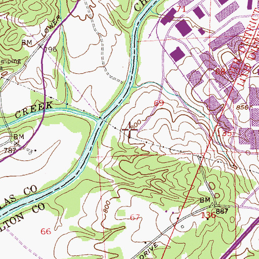 Topographic Map of Sandtown (historical), GA