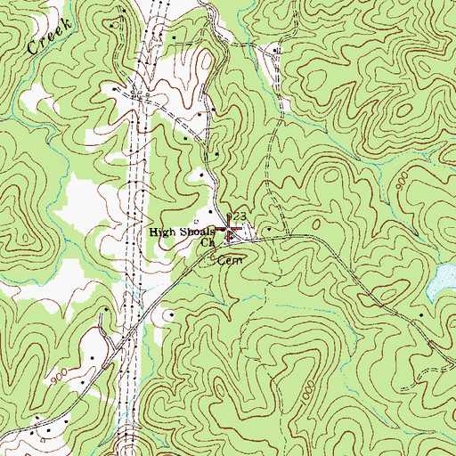 Topographic Map of Remus, GA
