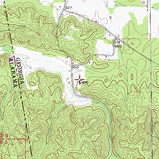 Topographic Map of Edmondson Cemetery, GA