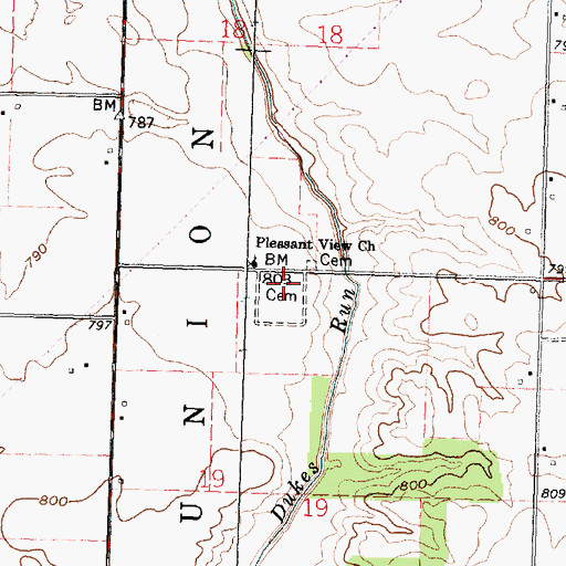 Topographic Map of Clymer Cemetery, OH