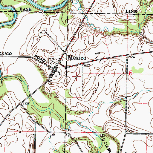 Topographic Map of Badger Cemetery, OH