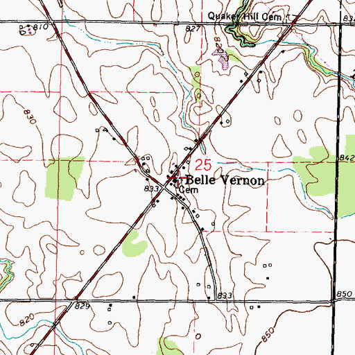 Topographic Map of Belle Vernon Cemetery, OH