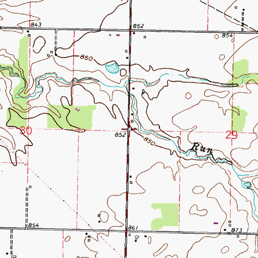 Topographic Map of Curlis Cemetery, OH