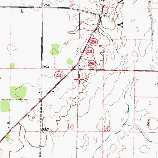 Topographic Map of Drake Cemetery, OH