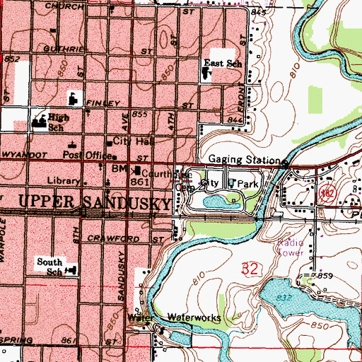 Topographic Map of Fort Ferree Cemetery, OH