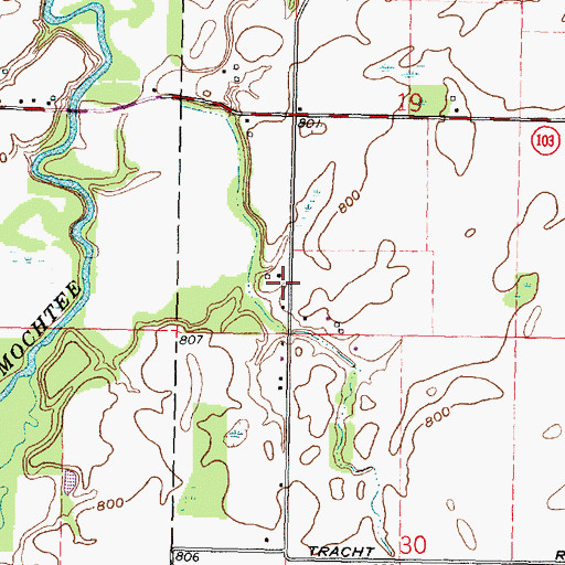 Topographic Map of Hetzel Cemetery, OH