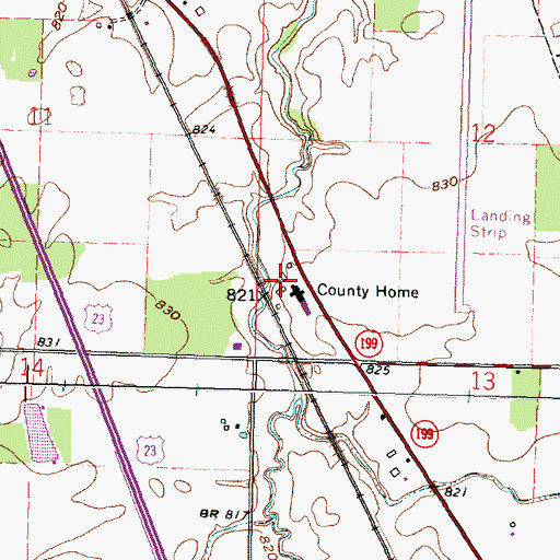 Topographic Map of Infirmary Cemetery, OH