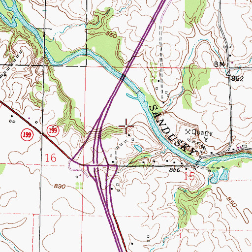 Topographic Map of McClain Cemetery, OH