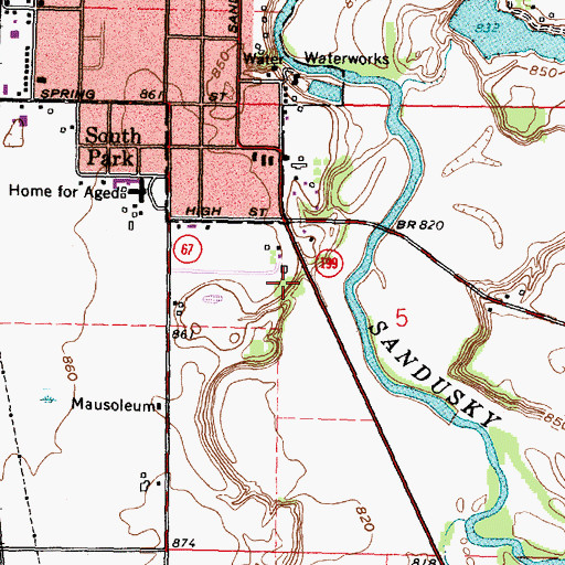 Topographic Map of Peters Cemetery, OH