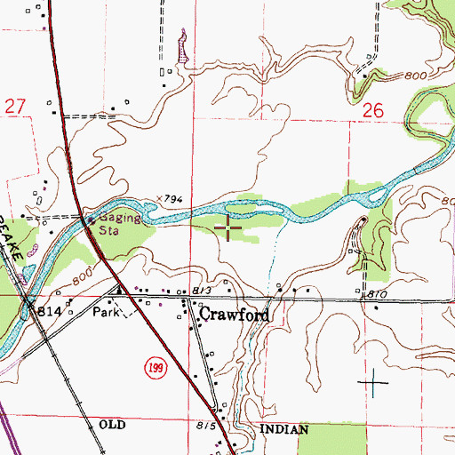Topographic Map of Ritchey Cemetery, OH