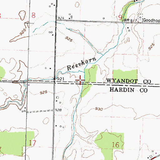 Topographic Map of Shanks Cemetery, OH