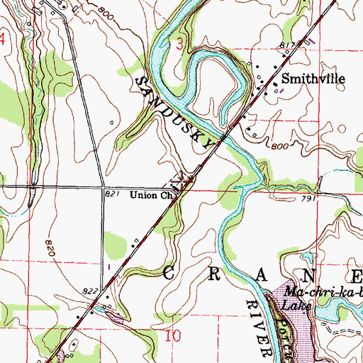 Topographic Map of Smithville Cemetery, OH