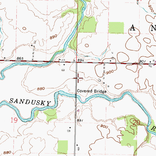 Topographic Map of Swartz Cemetery, OH