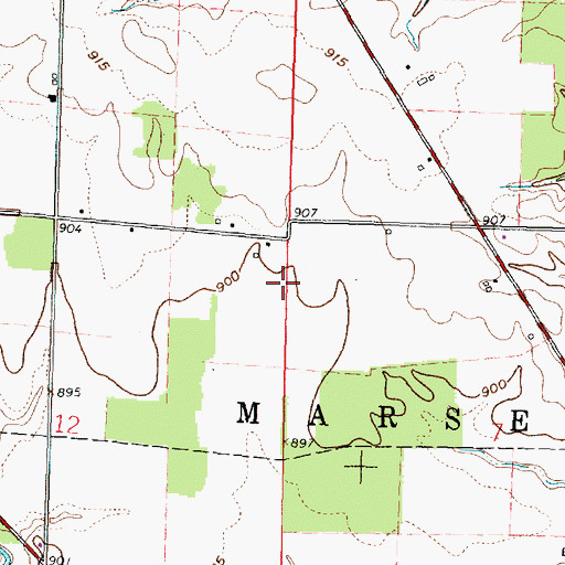 Topographic Map of Thomas Cemetery, OH