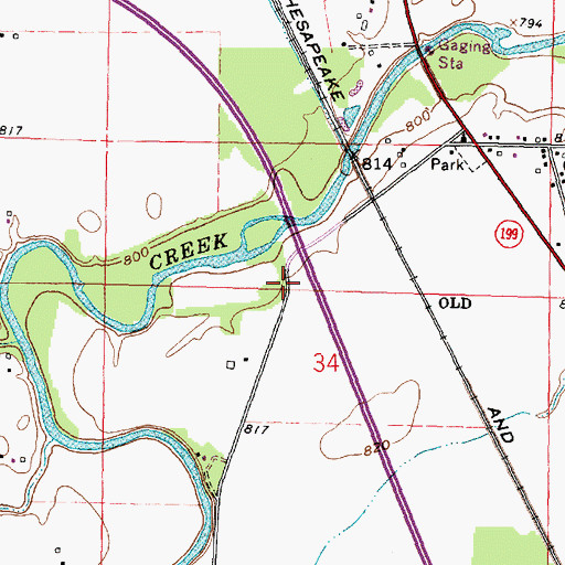 Topographic Map of Whaley Cemetery, OH