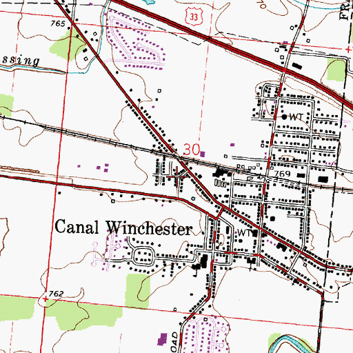 Topographic Map of Beckley Addition, OH