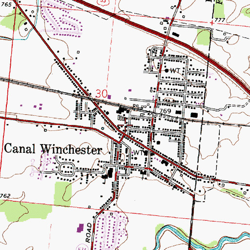 Topographic Map of Davids Lutheran Church, OH