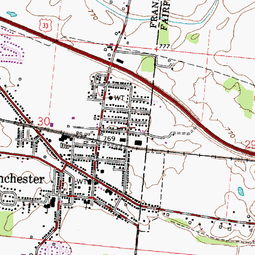 Topographic Map of Kramers Addition, OH