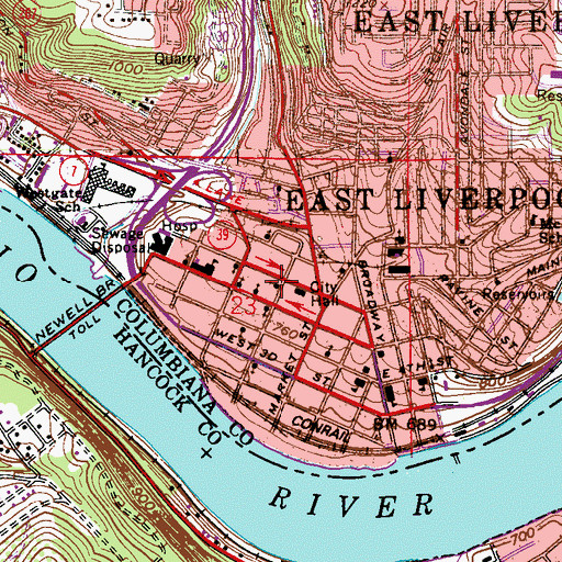 Topographic Map of Calvary United Methodist Church, OH