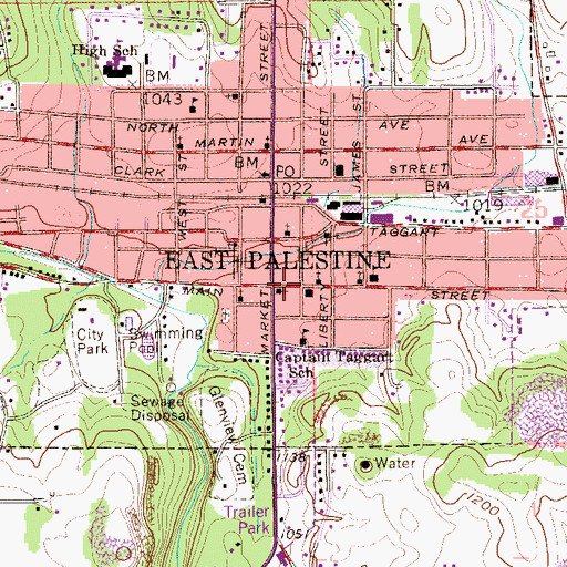 Topographic Map of Centenary United Methodist Church, OH