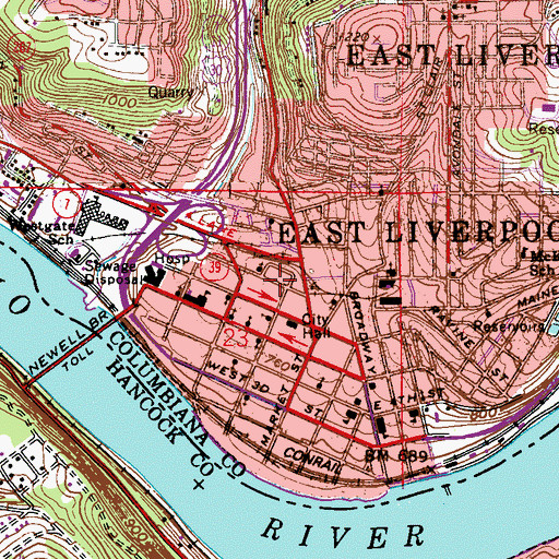 Topographic Map of Friendship Gospel Tabernacle, OH