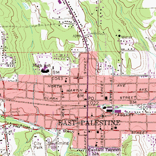 Topographic Map of Grace Evangelical Lutheran Church, OH