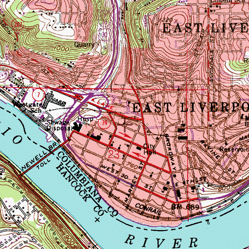 Topographic Map of Kingdom Hall of Jehovahs Witnesses, OH