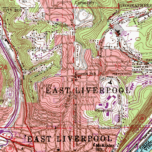 Topographic Map of Orchard Grove Methodist Episcopal Church (historical), OH