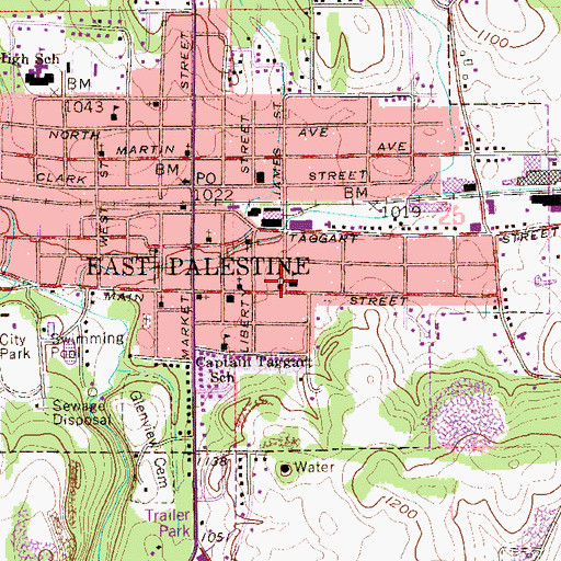 Topographic Map of Our Lady of Lourdes Roman Catholic Church, OH