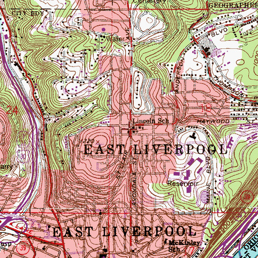 Topographic Map of Prayer Temple Church (historical), OH