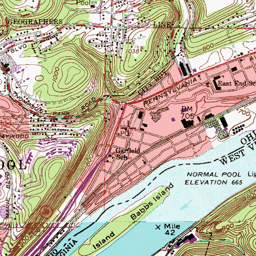 Topographic Map of Second Presbyterian Church, OH