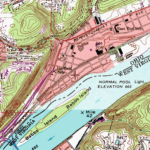 Topographic Map of Second United Presbyterian Church, OH