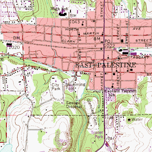 Topographic Map of Sulphur Run, OH