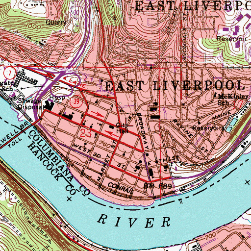 Topographic Map of The Little Building, OH
