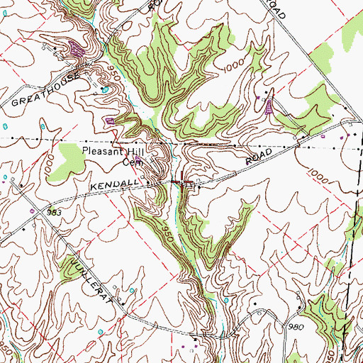 Topographic Map of Pleasant Hill Christian Church (historical), OH