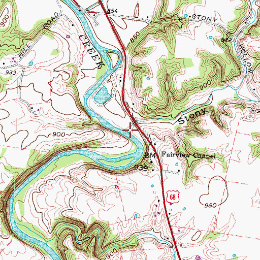 Topographic Map of Smiths Run, OH
