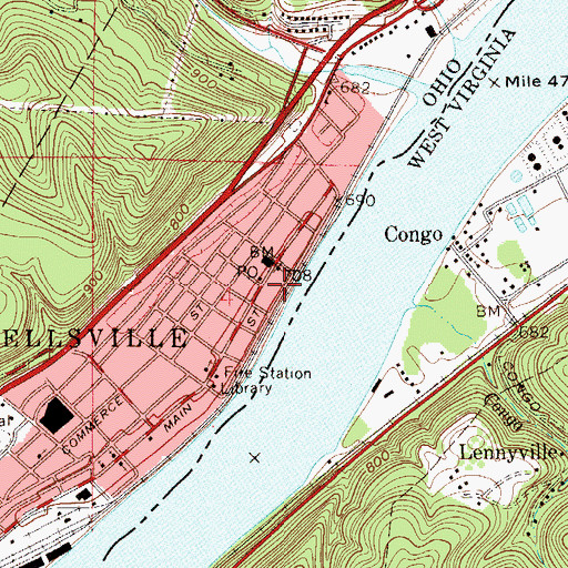 Topographic Map of Riverside United Presbyterian Church, OH