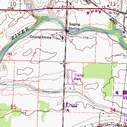 Topographic Map of Hancock County Infirmary Cemetery, OH