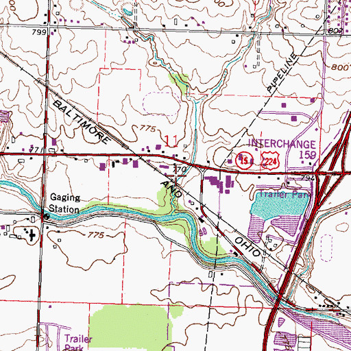 Topographic Map of Hedges Family Cemetery, OH