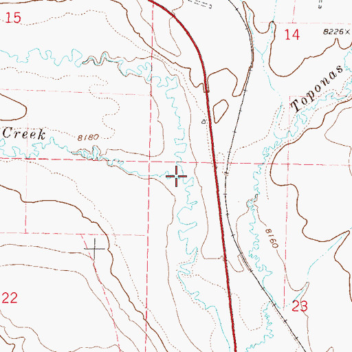 Topographic Map of King Creek, CO