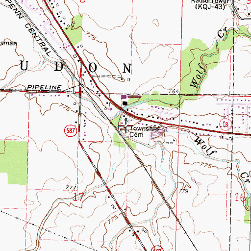 Topographic Map of Loudon Township Cemetery, OH