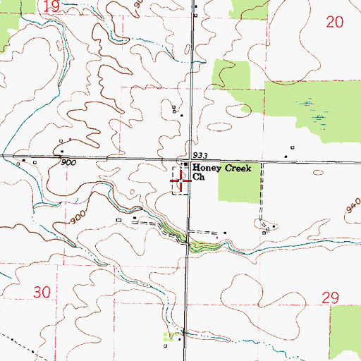Topographic Map of Pleasant View Cemetery, OH