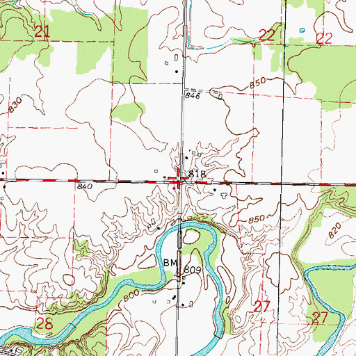 Topographic Map of Shock Cemetery, OH